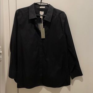 Chico’s No Iron black shirt, Size 3P/XLO